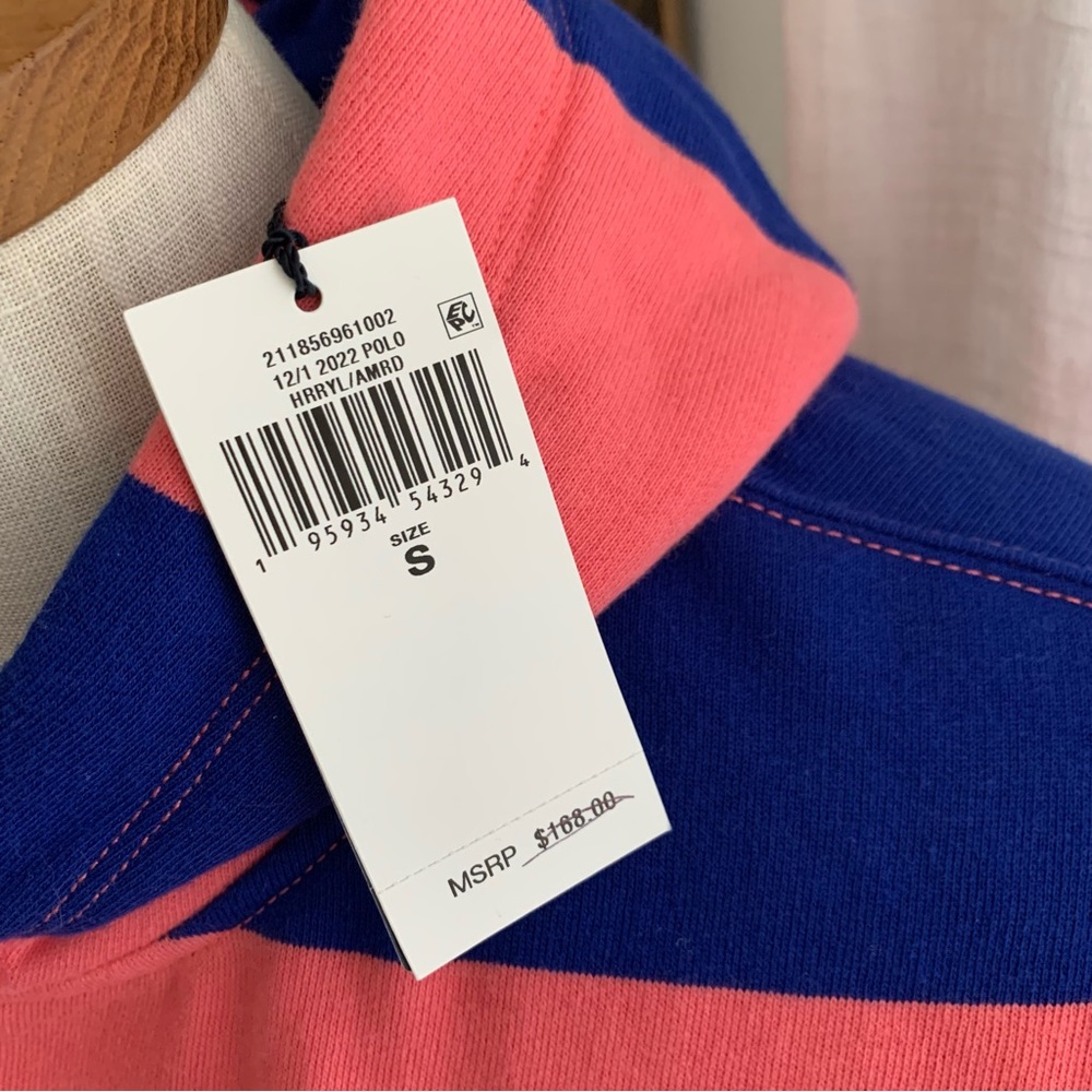 Ralph Lauren Pink Blue Stripe Sweatshirt - Picture 5 of 8